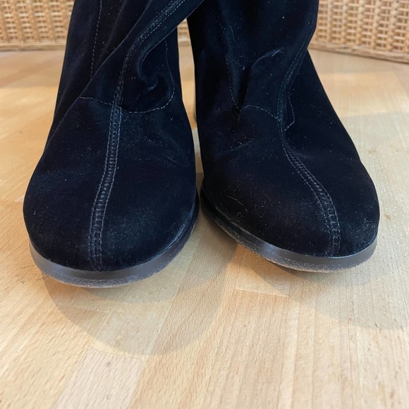 BCBG Velvet Stretch Stack-Heel Boots - Picture 6 of 8